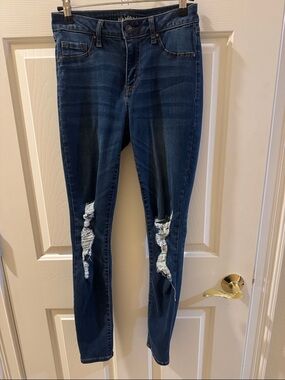 Dark Blue Distressed Women's Skinny Jeans size 25
